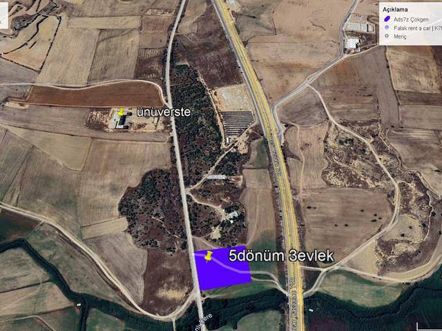 *Lefkoşa Balıkesir – Ercan Havalimanı Yoluna 50 M Mesafede Fasıl 96 Yatırımlık Arazi