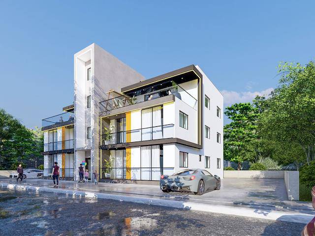 Mağusa Baykal Bölgesinde Proje Aşamasında Satılık Türk Koçanlı Lux Asansörlü Daireler